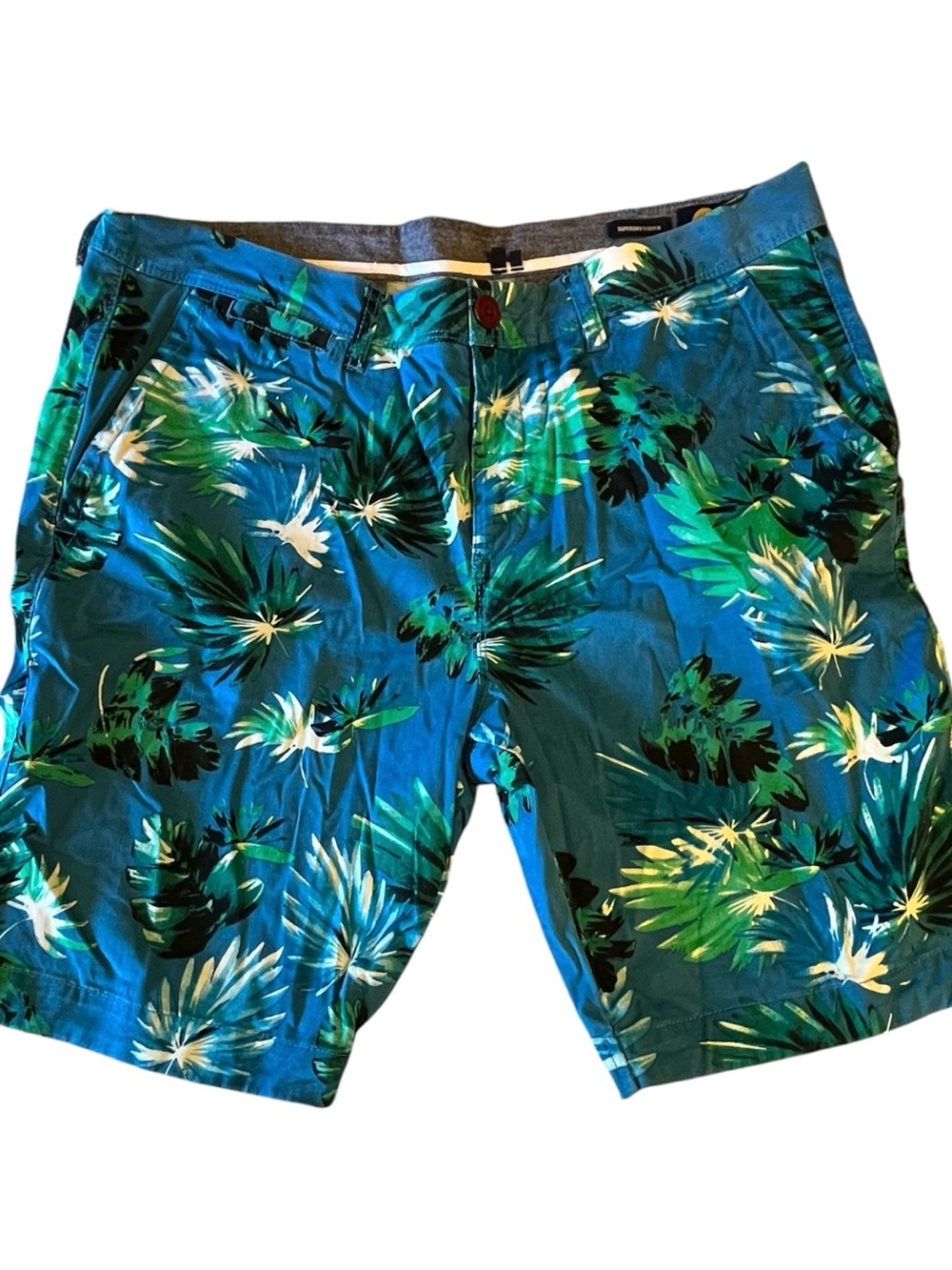 Superdry Tropical Print Blue Green Palm Shorts